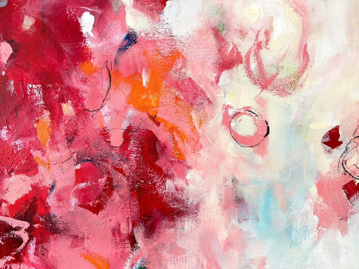 Detail Kunstwerk Power Flow. Abstraktes Gemälde von Sandra Obel.