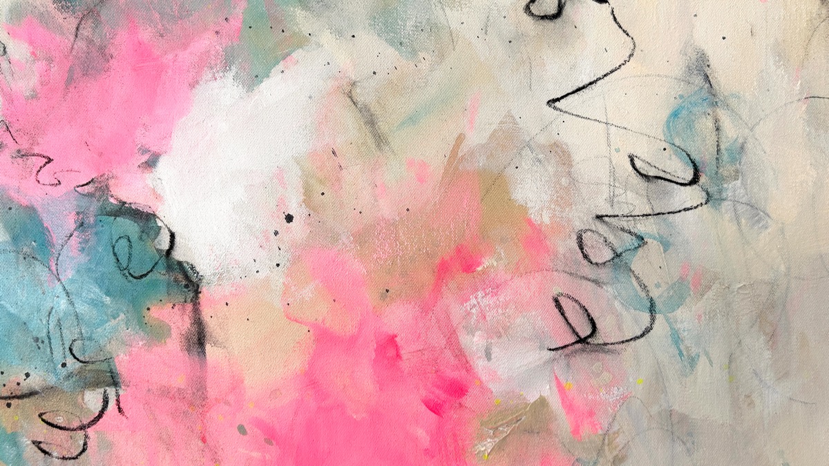 Detail Kunstwerk River in you. Abstraktes Gemälde von Sandra Obel.