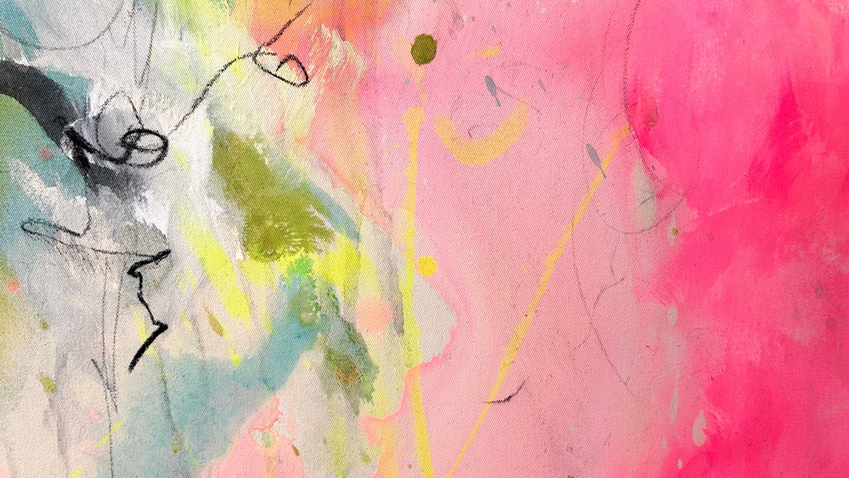 Detail Kunstwerk River in you. Abstraktes Gemälde von Sandra Obel.