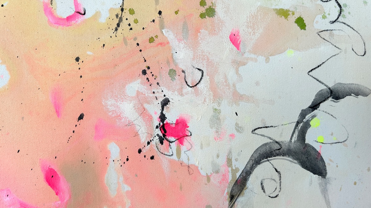 Detail Vibrations. Abstraktes Gemälde von Sandra Obel.