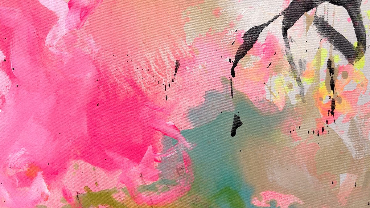 Detail Vibrations. Abstraktes Gemälde von Sandra Obel.