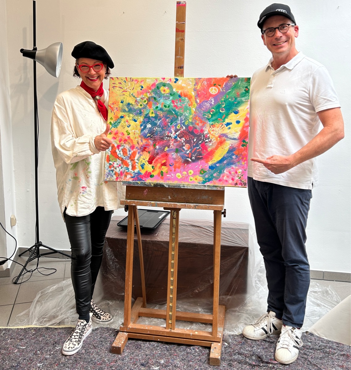 Workshop malen paare sandra obel kunstwerk präsentation