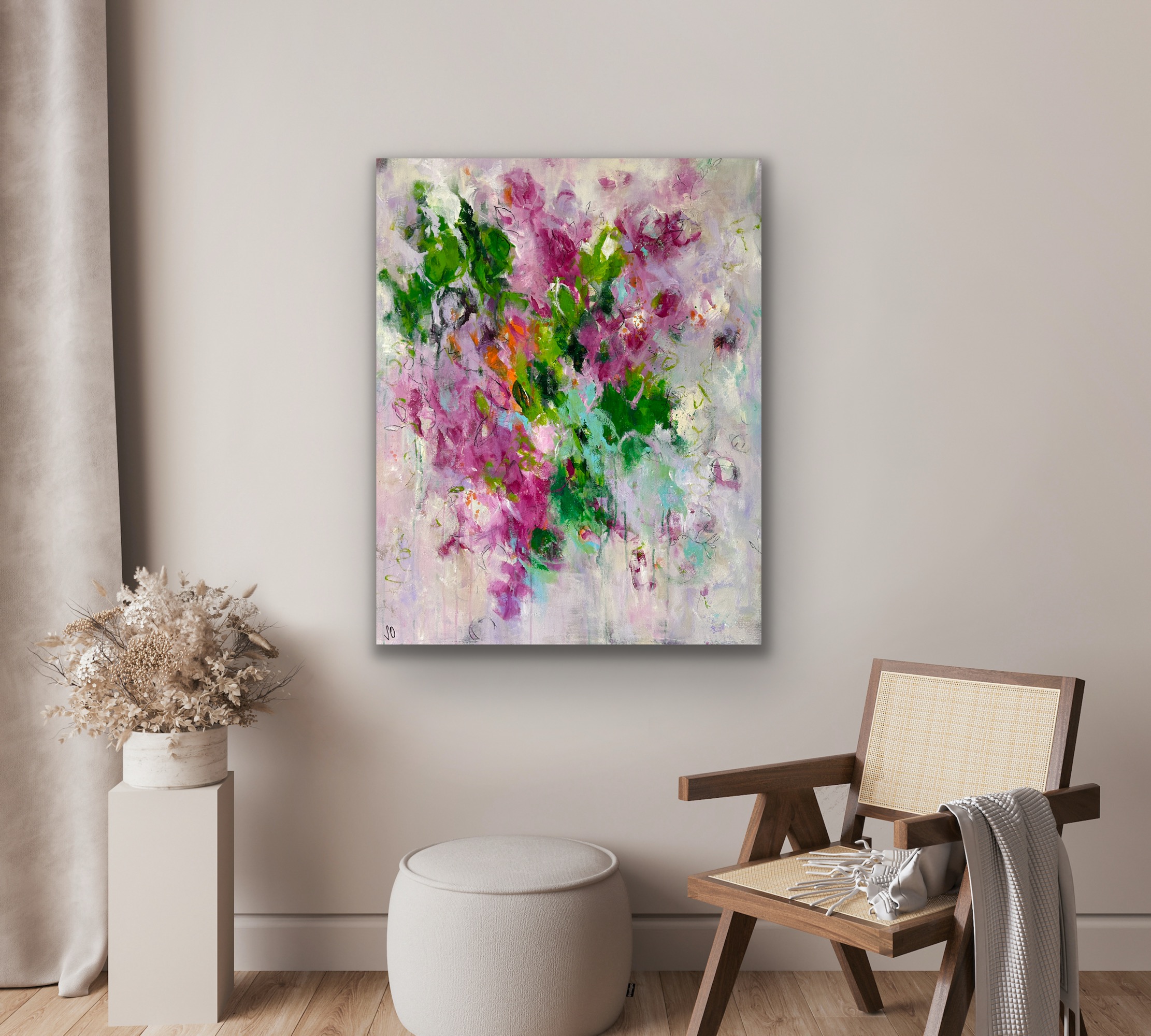 Kunstwerk Heart Energy. Abstraktes Gemälde von Sandra Obel.