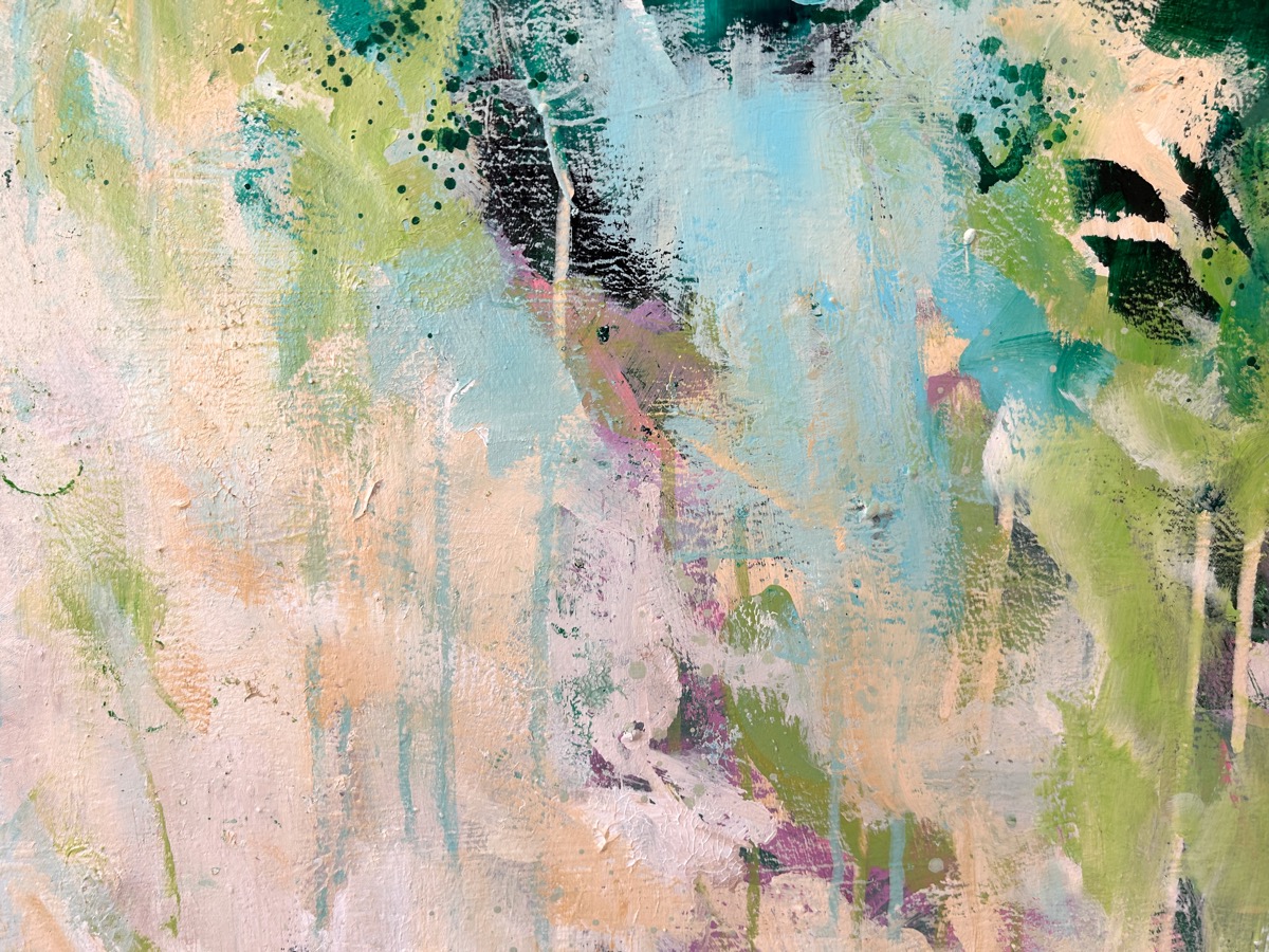 Detail Forest Whispers. Abstraktes Gemälde von Sandra Obel.