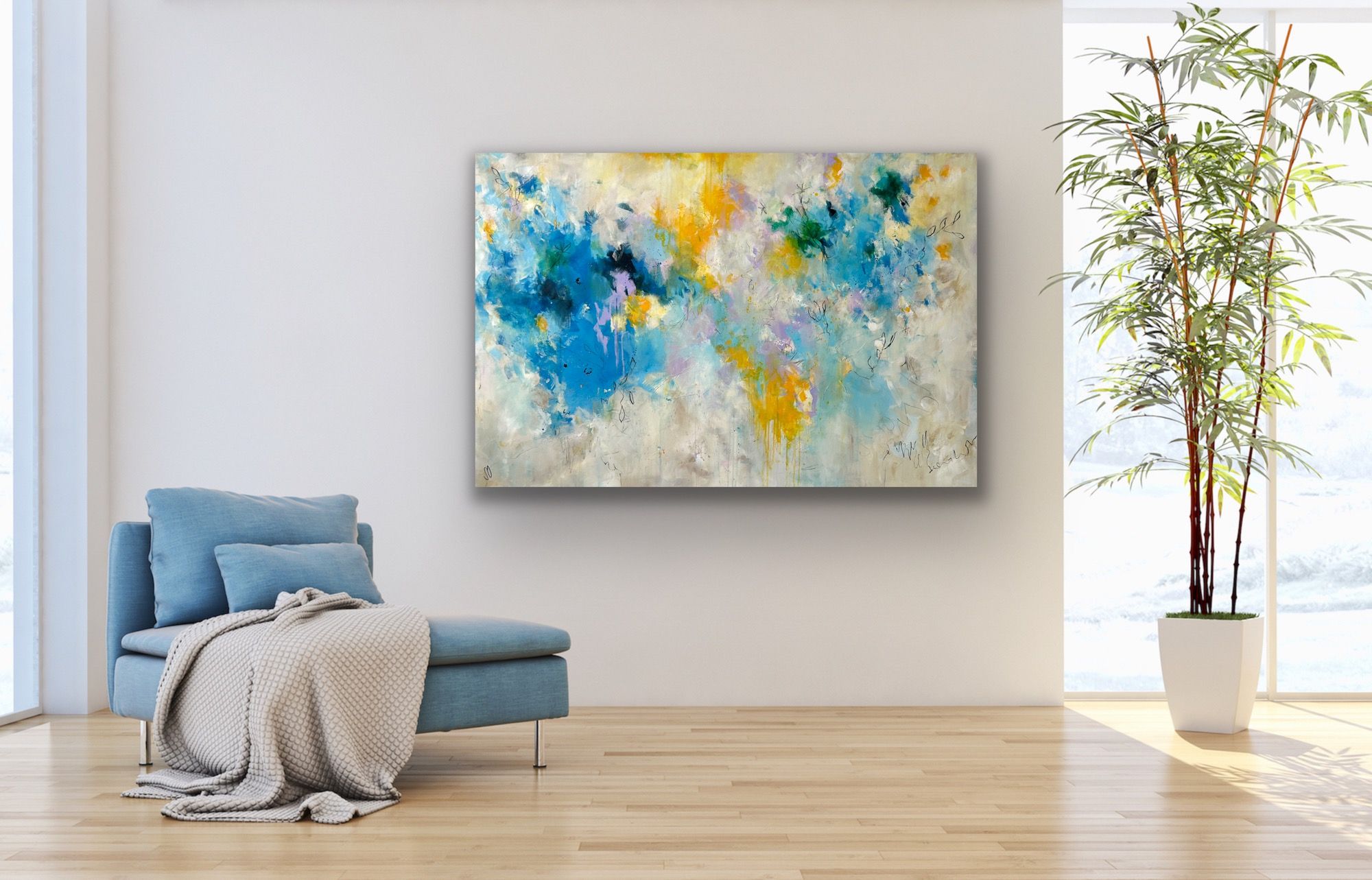 Kunstwerk It can be easy. Abstraktes Gemälde von Sandra Obel.