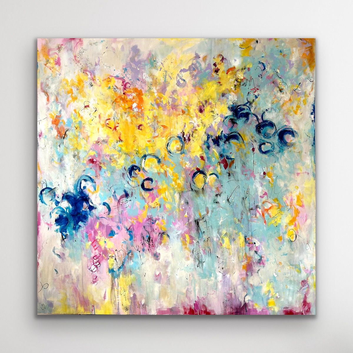 Kunstwerk Leuchtfeuer. Abstraktes Gemälde von Sandra Obel.