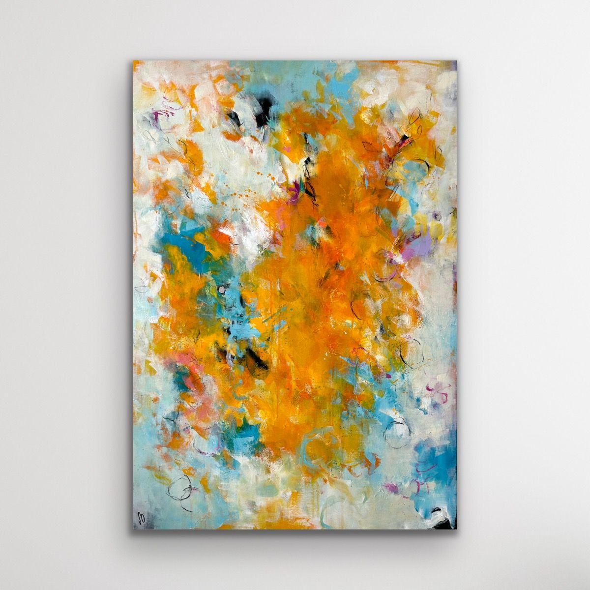 Kunstwerk Inneres Leuchten. Abstraktes Gemälde von Sandra Obel.