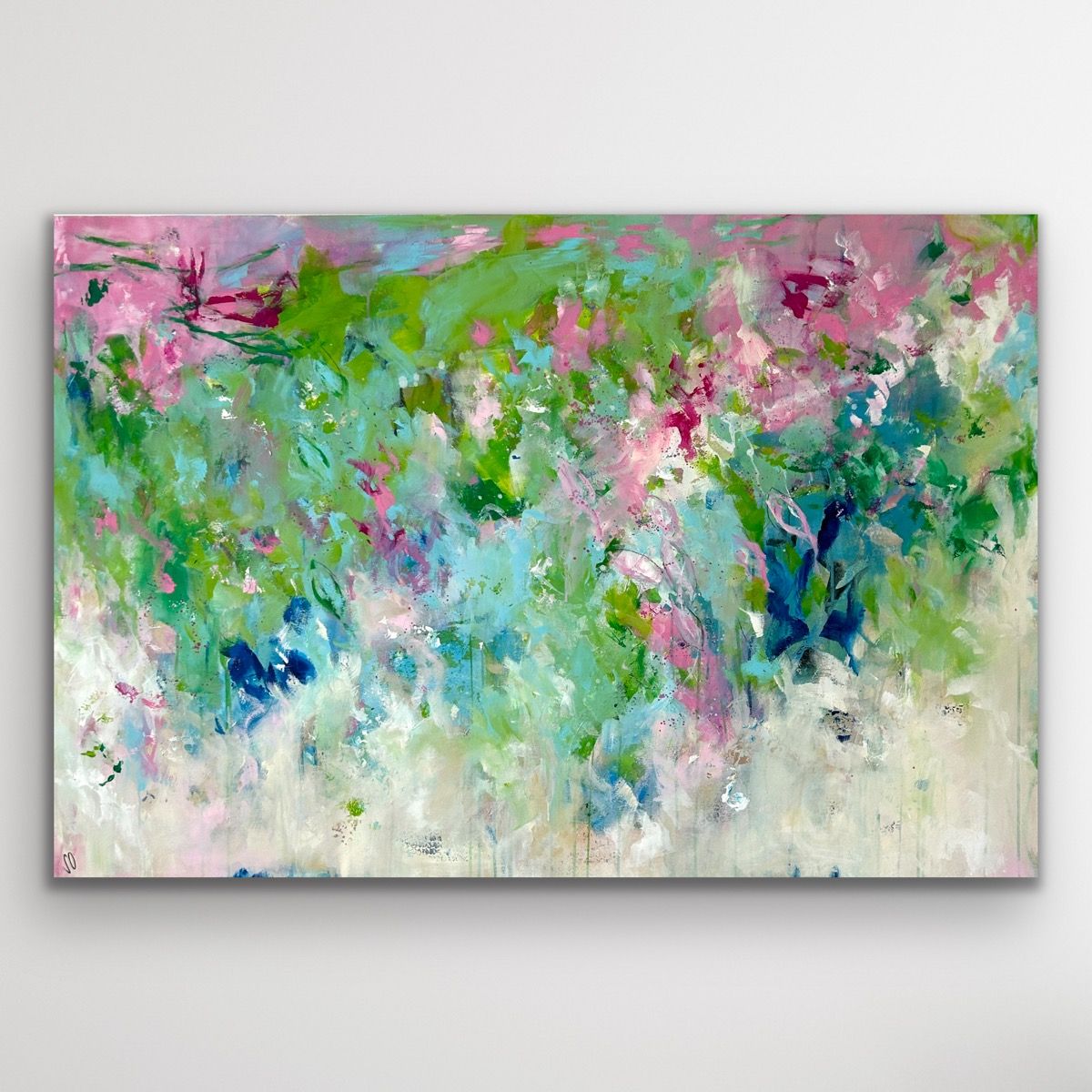 Kunstwerk New Start. Abstraktes Gemälde von Sandra Obel.