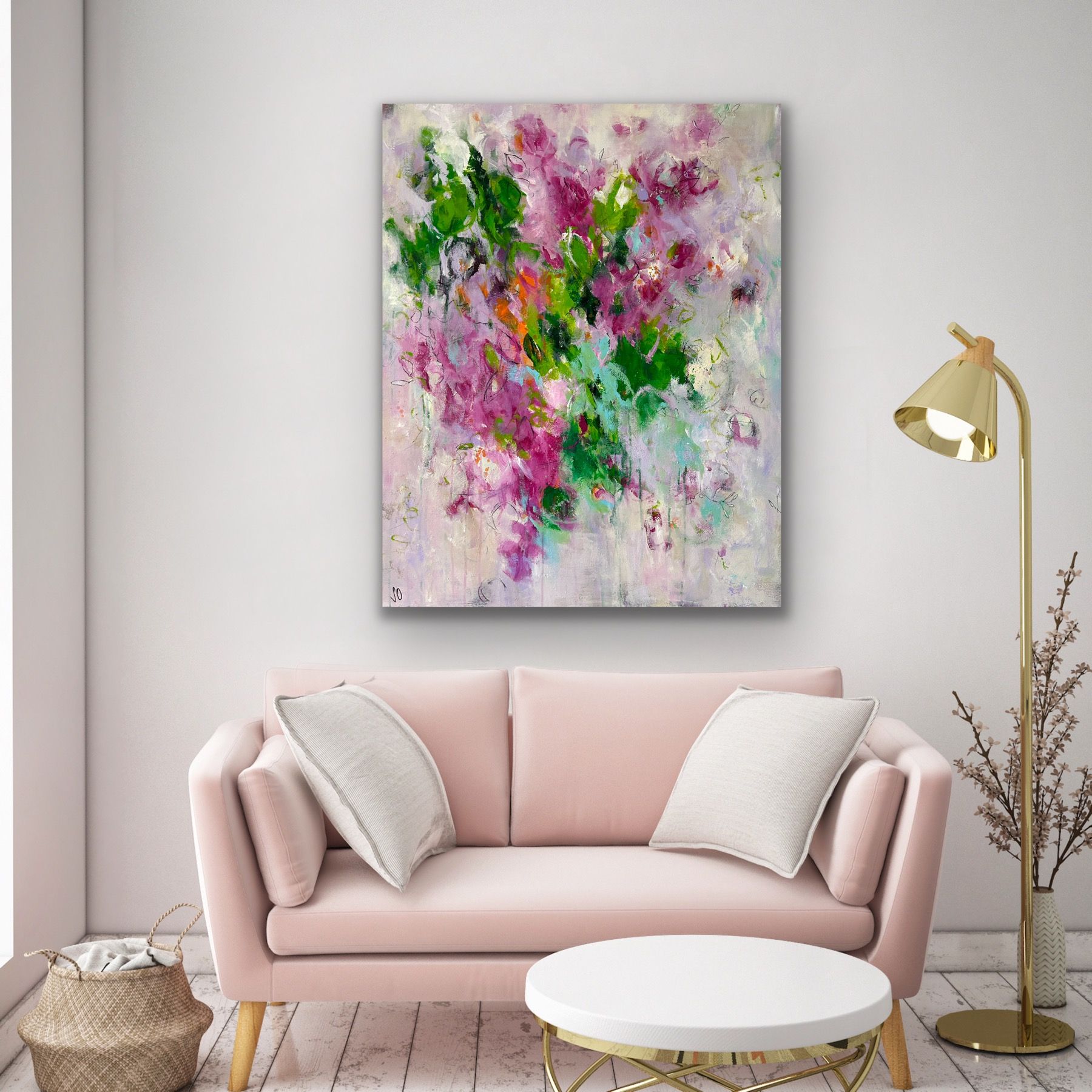 Kunstwerk Heart Energy. Abstraktes Gemälde von Sandra Obel.