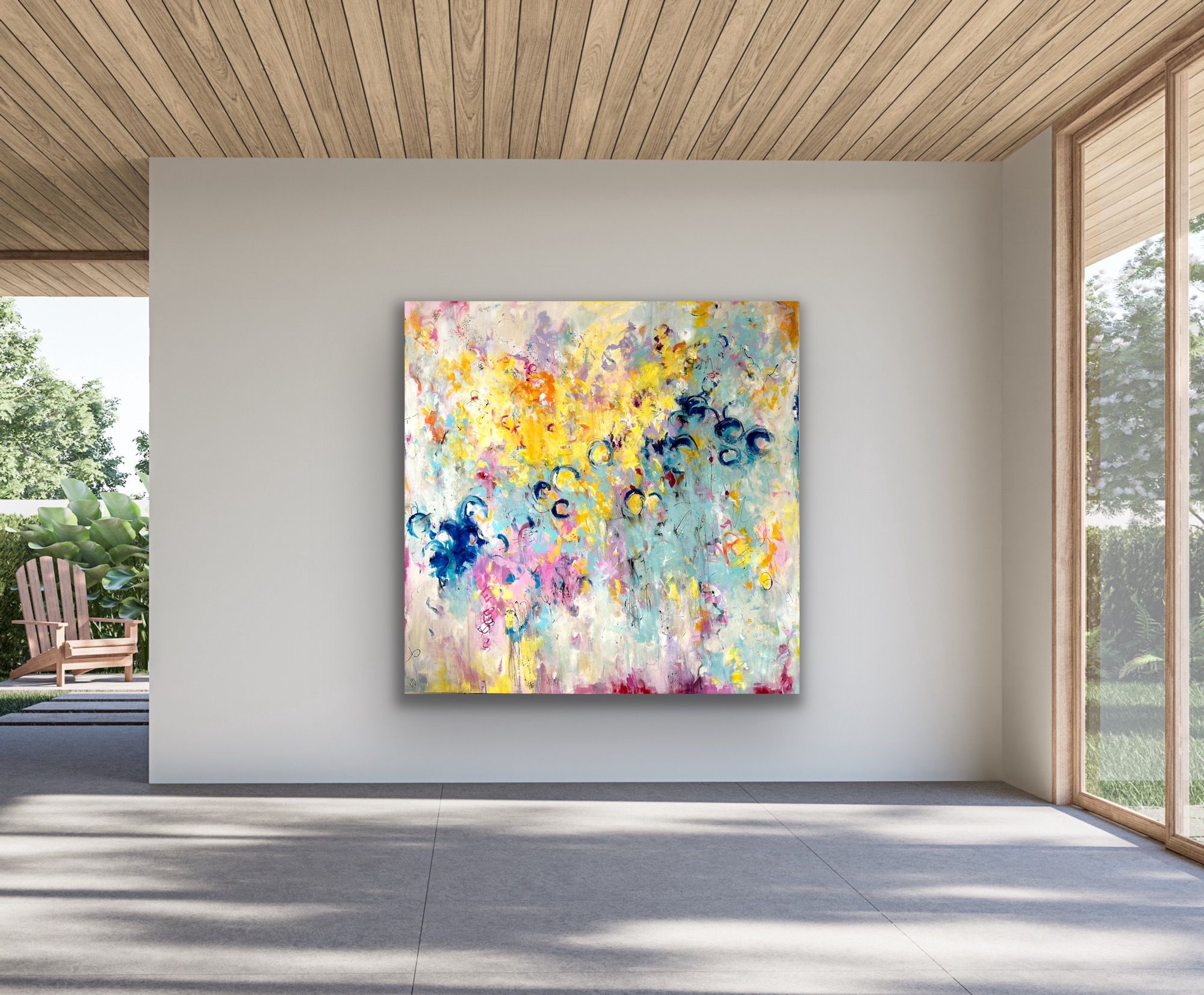 Kunstwerk Leuchtfeuer. Abstraktes Gemälde von Sandra Obel.