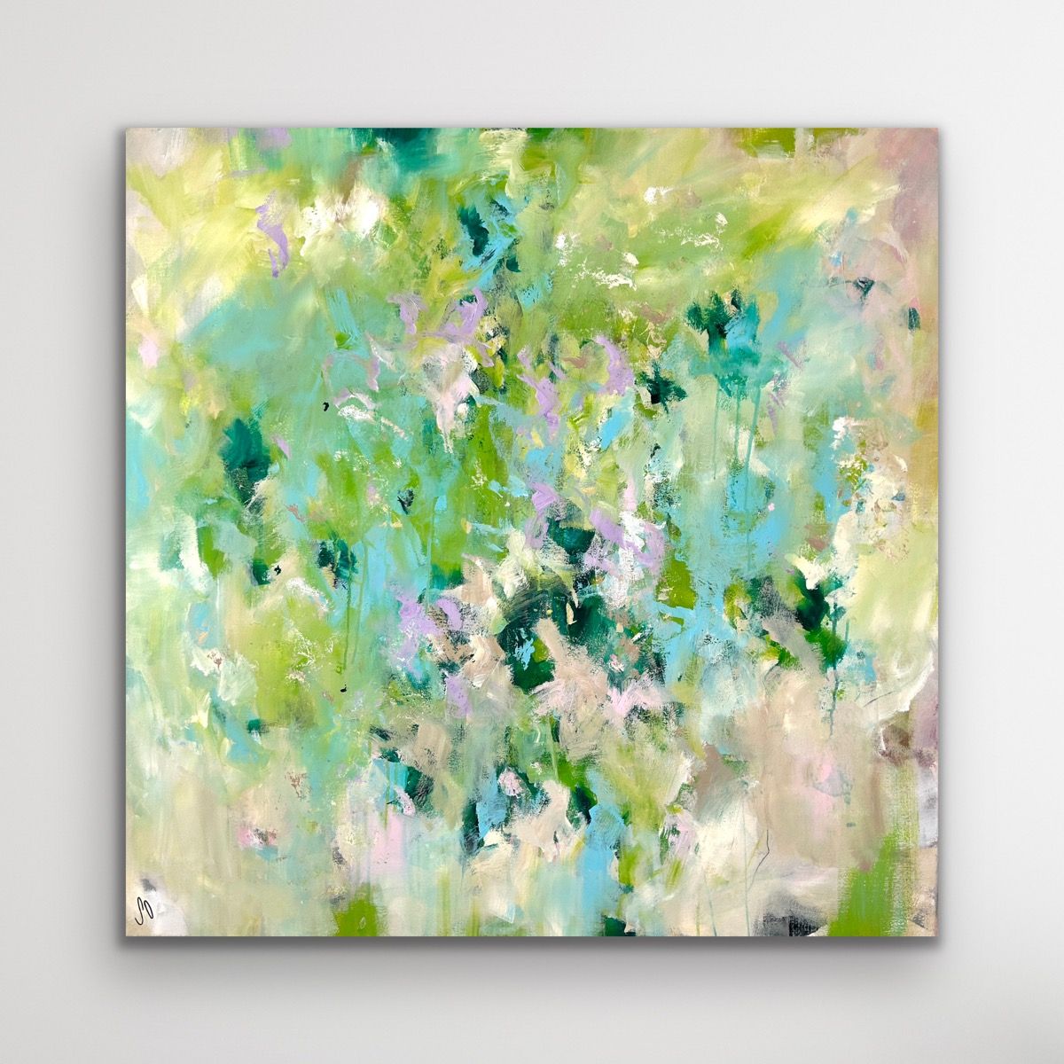 Kunstwerk Believing. Abstraktes Gemälde von Sandra Obel.