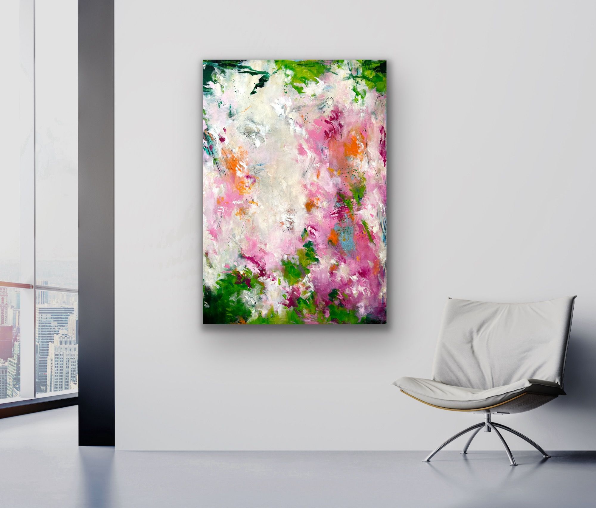 Kunstwerk Inner Romance. Abstraktes Gemälde von Sandra Obel.