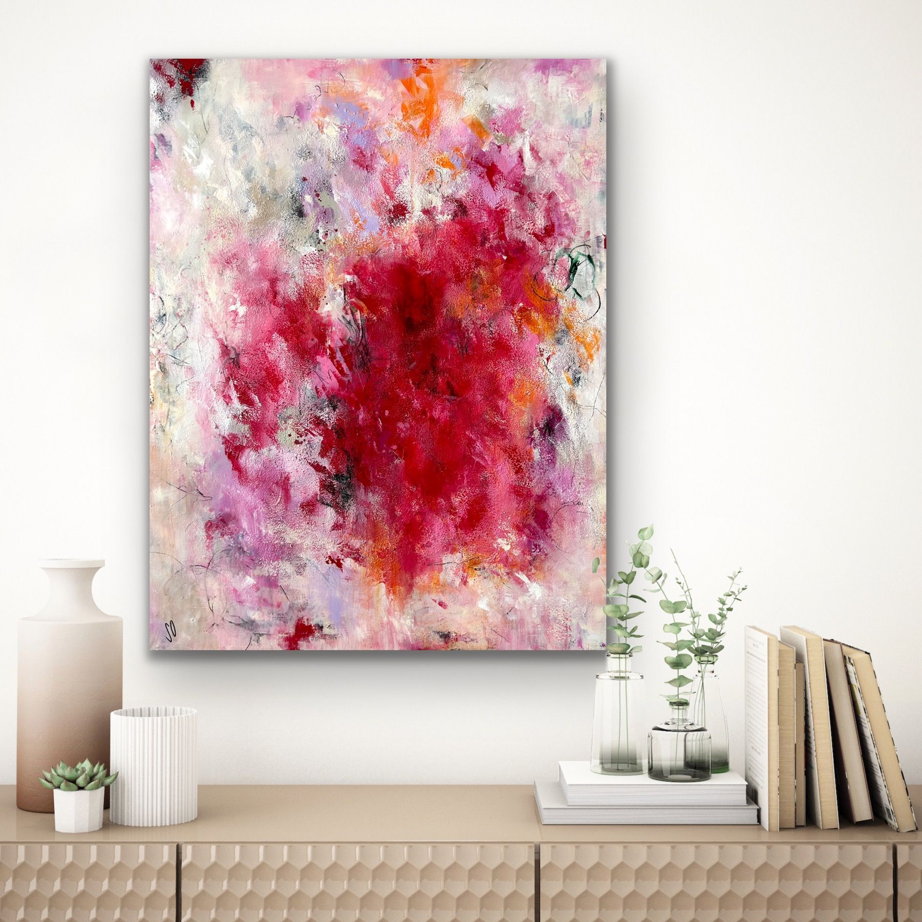 Kunstwerk Passion. Abstraktes Gemälde von Sandra Obel.