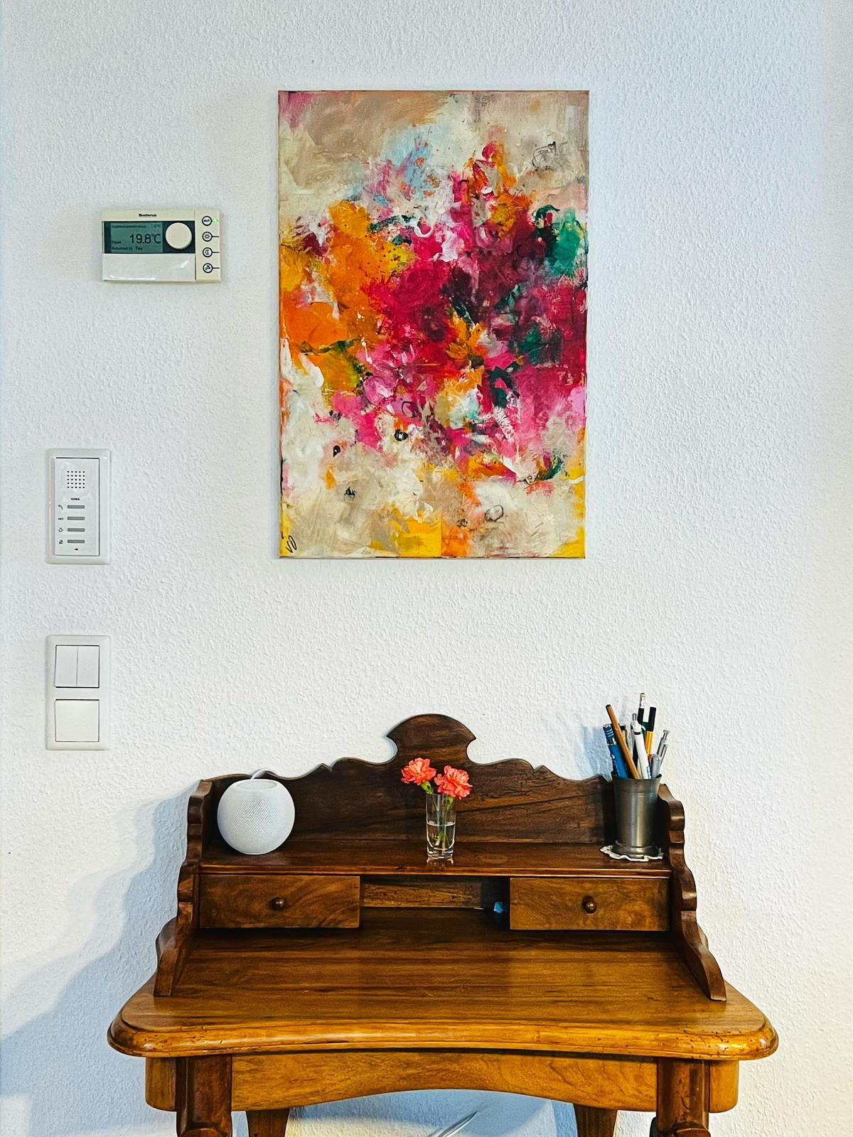 Kunstwerk Spread Love. Abstraktes Gemälde von Sandra Obel.