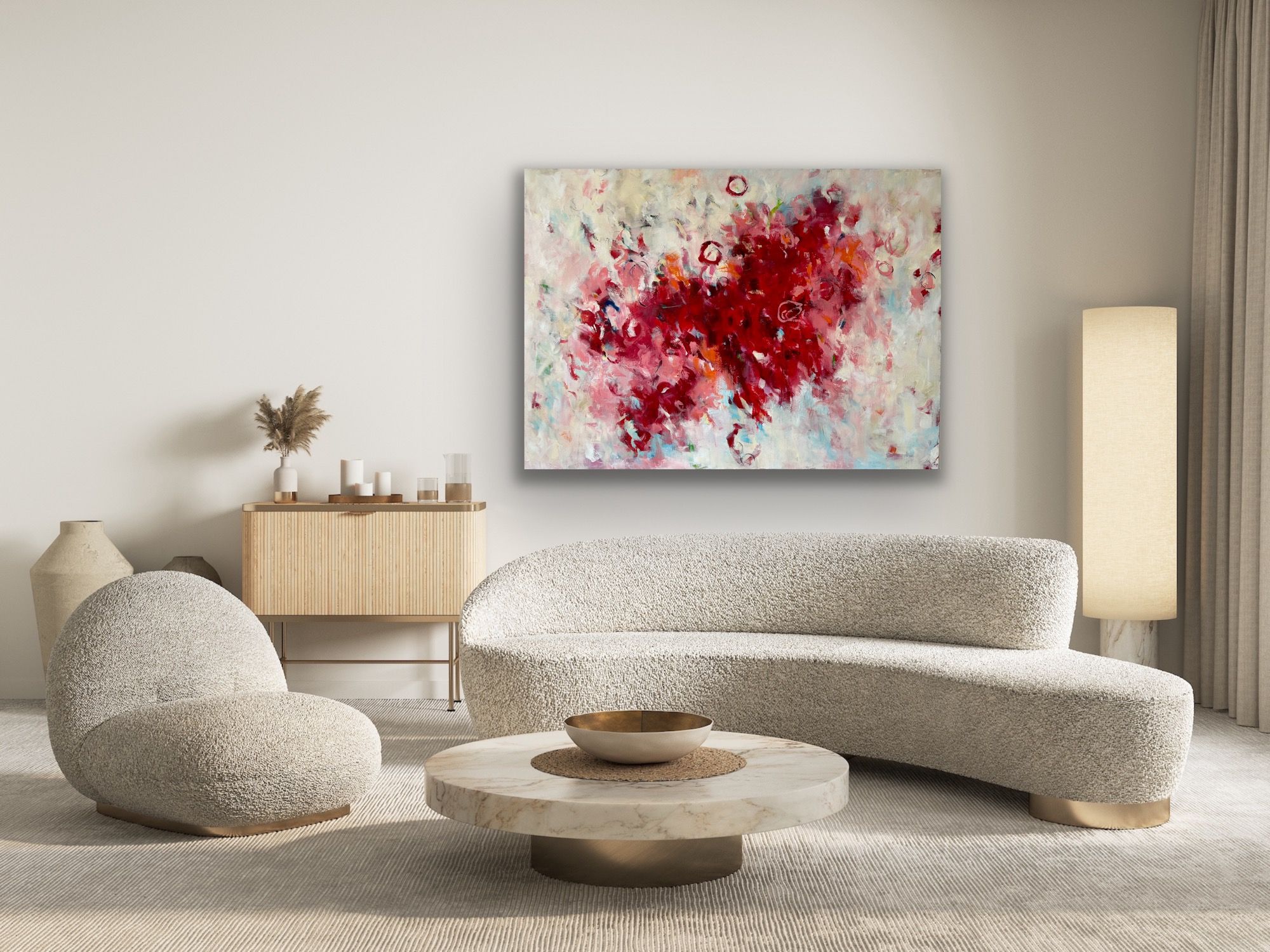 Kunstwerk Power Flow. Abstraktes Gemälde von Sandra Obel.