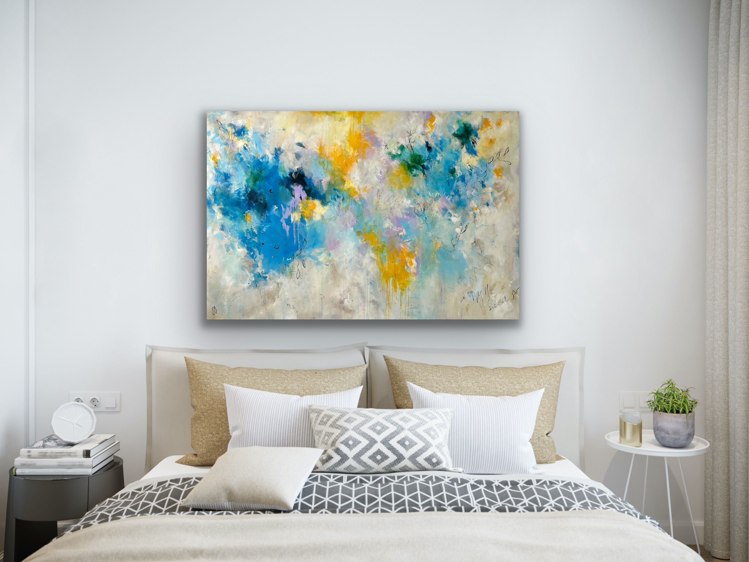 Kunstwerk It can be easy. Abstraktes Gemälde von Sandra Obel.