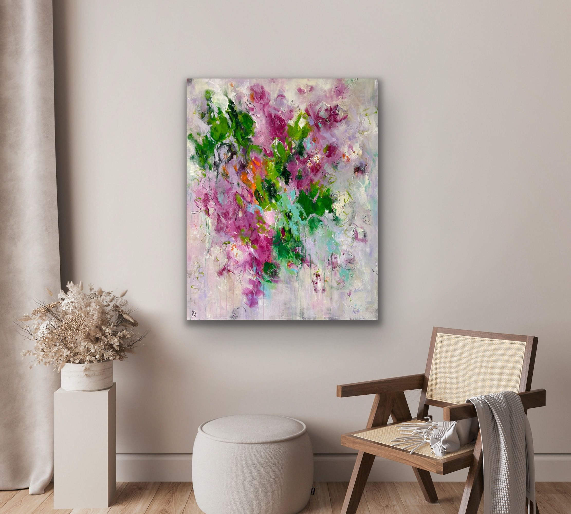 Kunstwerk Heart Energy. Abstraktes Gemälde von Sandra Obel.