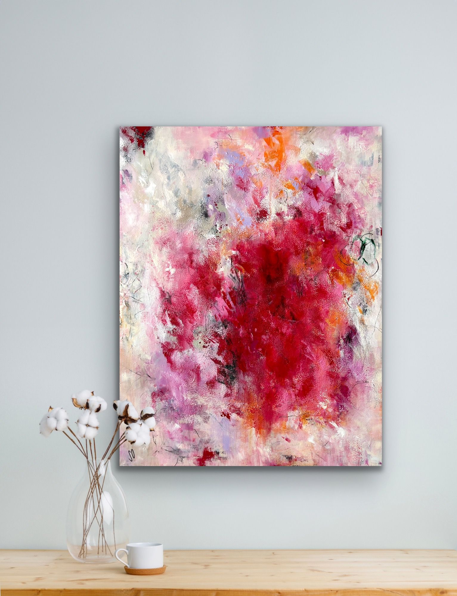 Kunstwerk Passion. Abstraktes Gemälde von Sandra Obel.