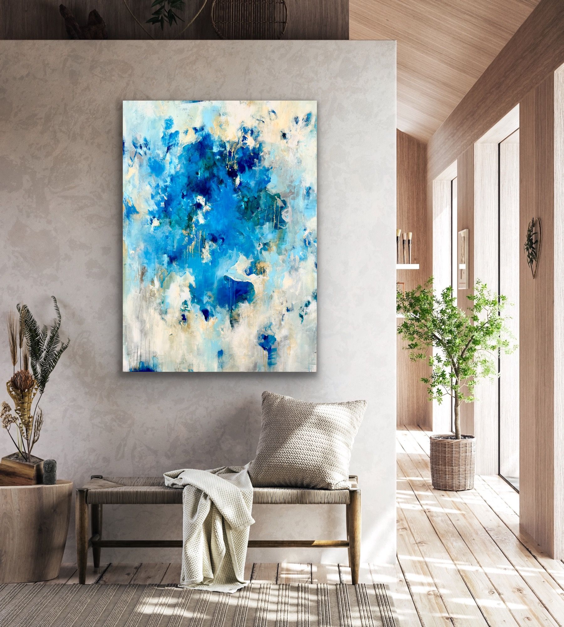 Kunstwerk Imagine. Abstraktes Gemälde von Sandra Obel.