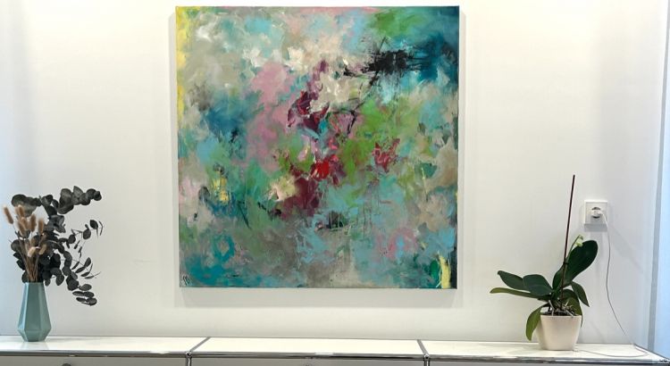 modernes Kunstwerk über usm sideboard