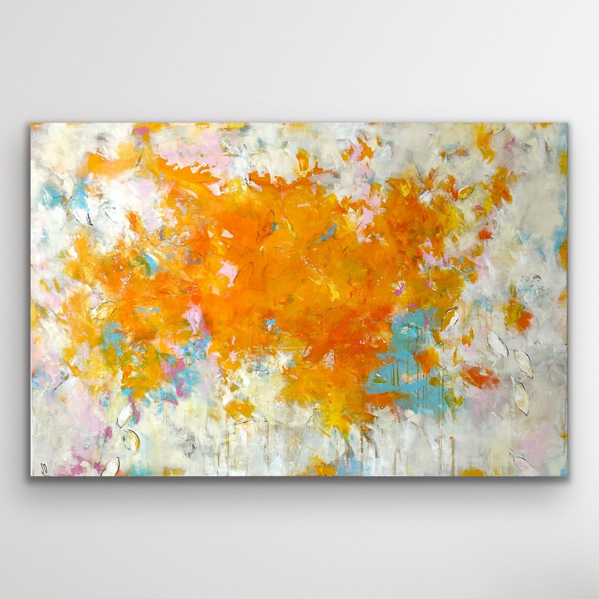 Kunstwerk Sunshine on your belly. Abstraktes Gemälde von Sandra Obel.