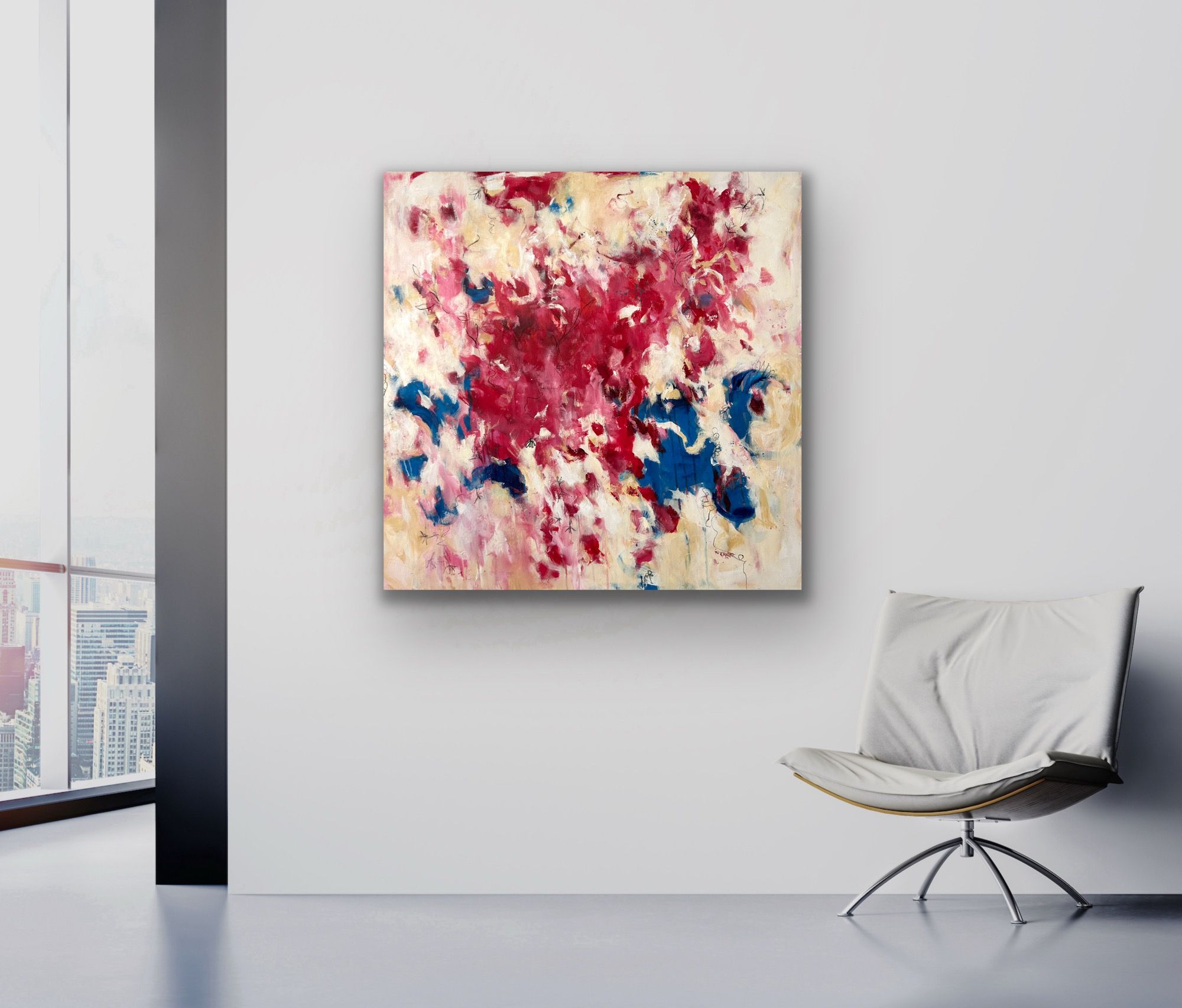 Kunstwerk Momentum. Abstraktes Gemälde von Sandra Obel.