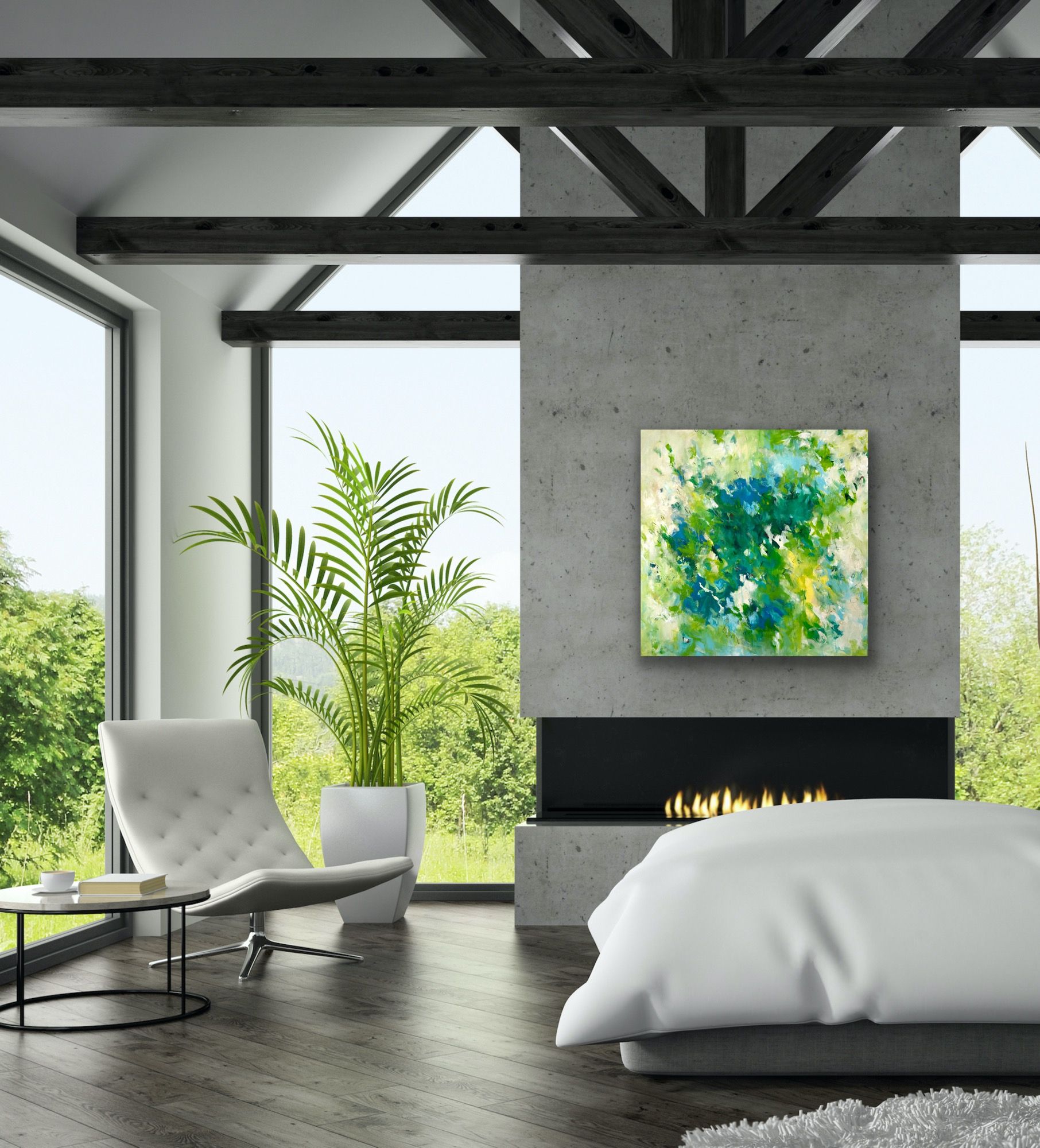 Kunstwerk Connection. Abstraktes Gemälde von Sandra Obel.