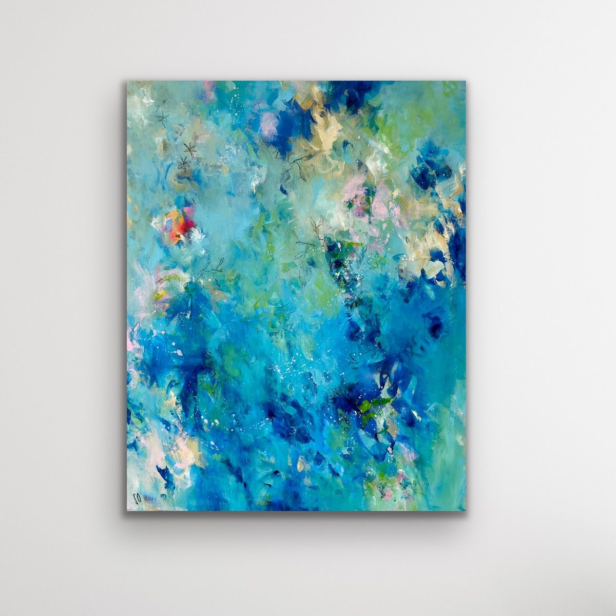 Kunstwerk Deep Balance. Abstraktes Gemälde von Sandra Obel.