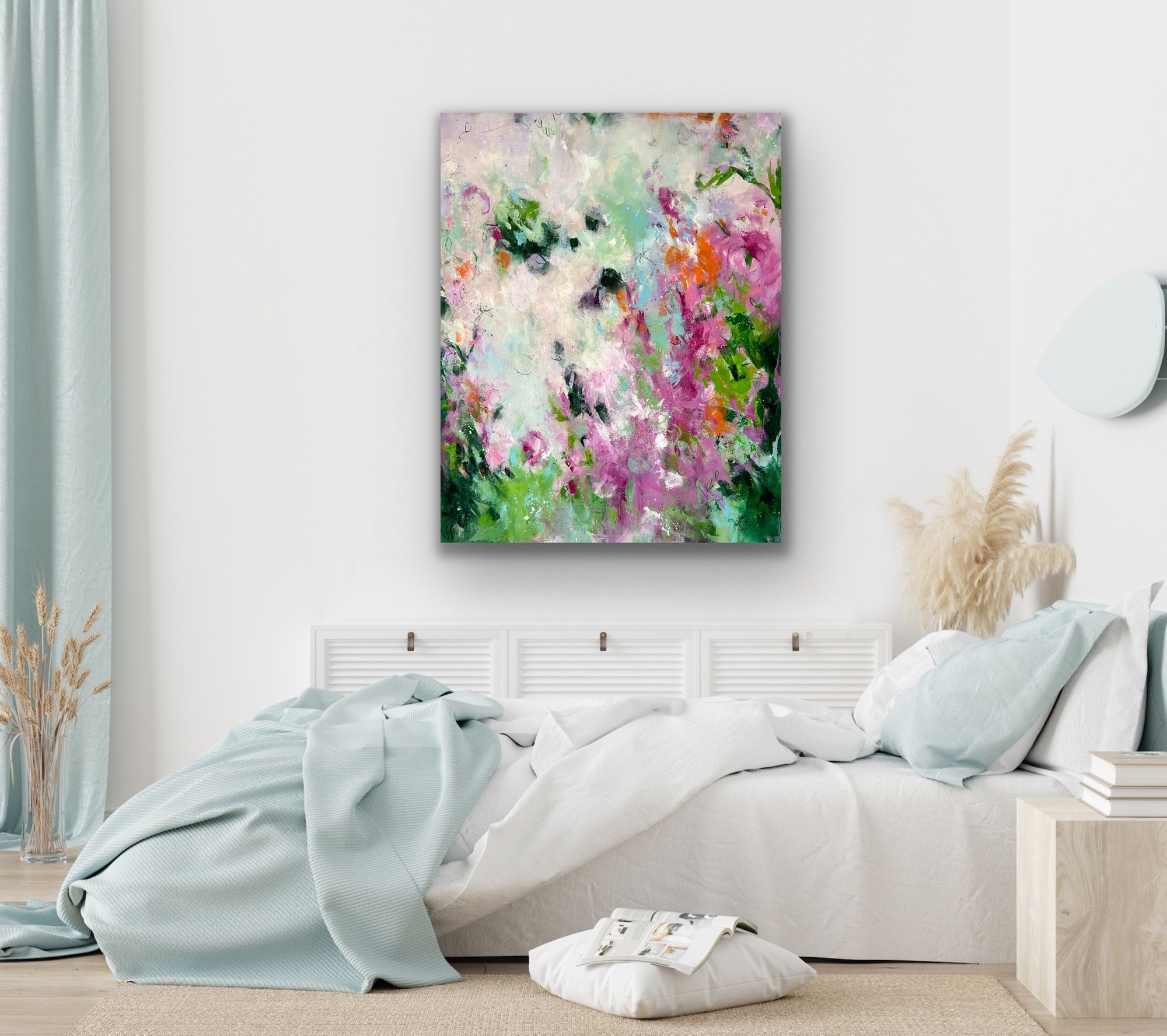 Kunstwerk Silent Dance. Abstraktes Gemälde von Sandra Obel.