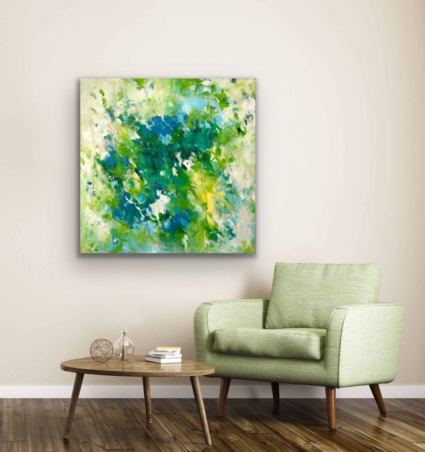 Kunstwerk Connection. Abstraktes Gemälde von Sandra Obel.